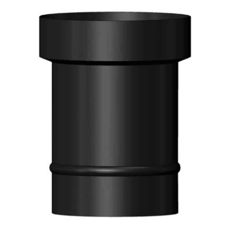 Mi-Flues System 7 Vitreous Enamel Flue Pipe Increaser 125mm to 150mm - Matt Black