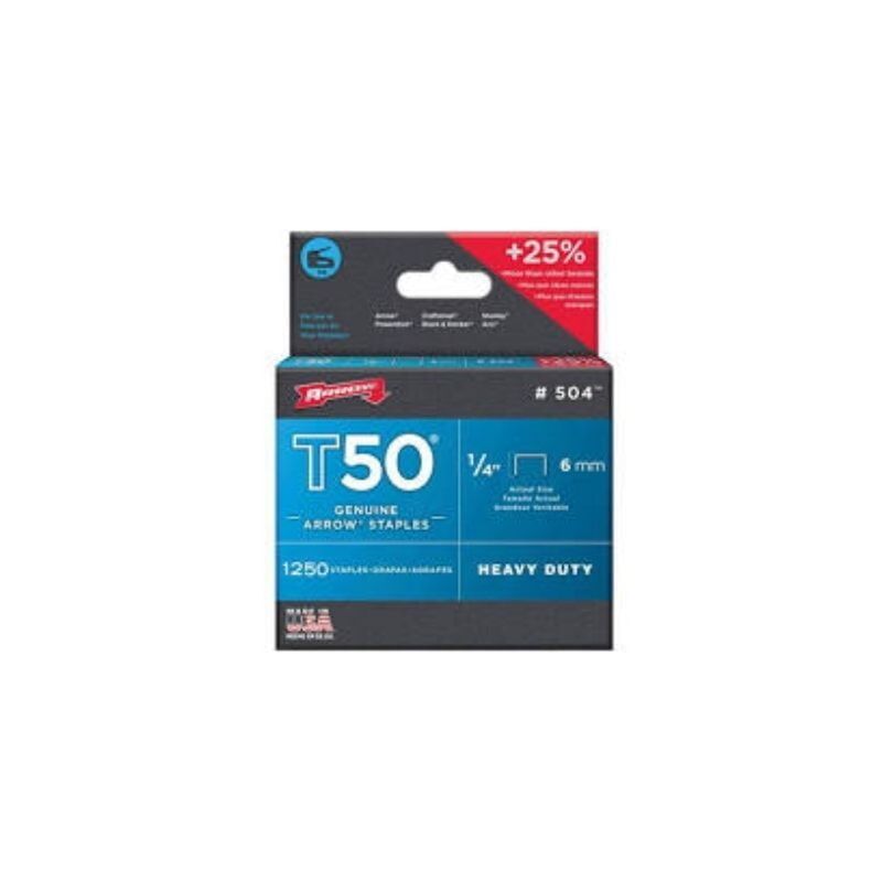 Arrow Staples T50 Box 1250 1/4 6mm