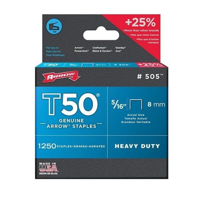 Arrow Staples T50 Box 1250 5/16in