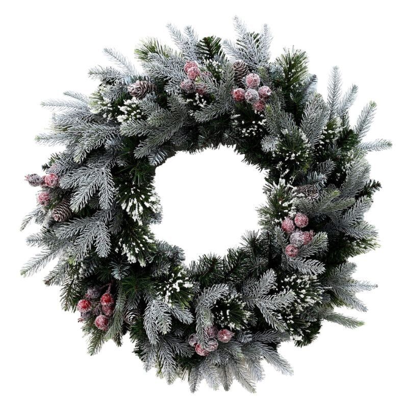 Christmas Wreath - Puleo Berry Spruce Frosted 60cm