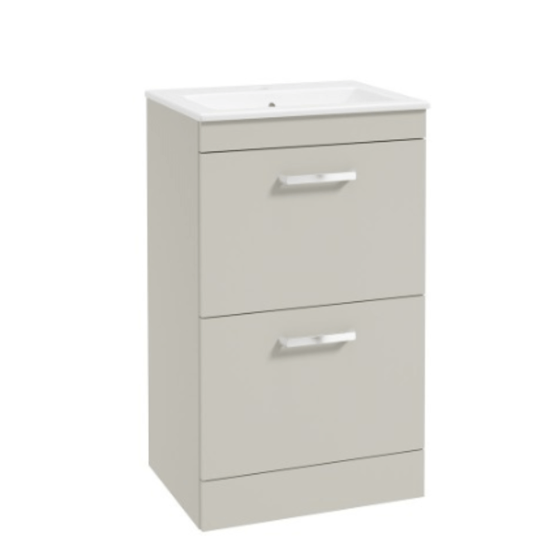 Corta Floorstanding 50cm Two Drawer Unit -Chrome Handles