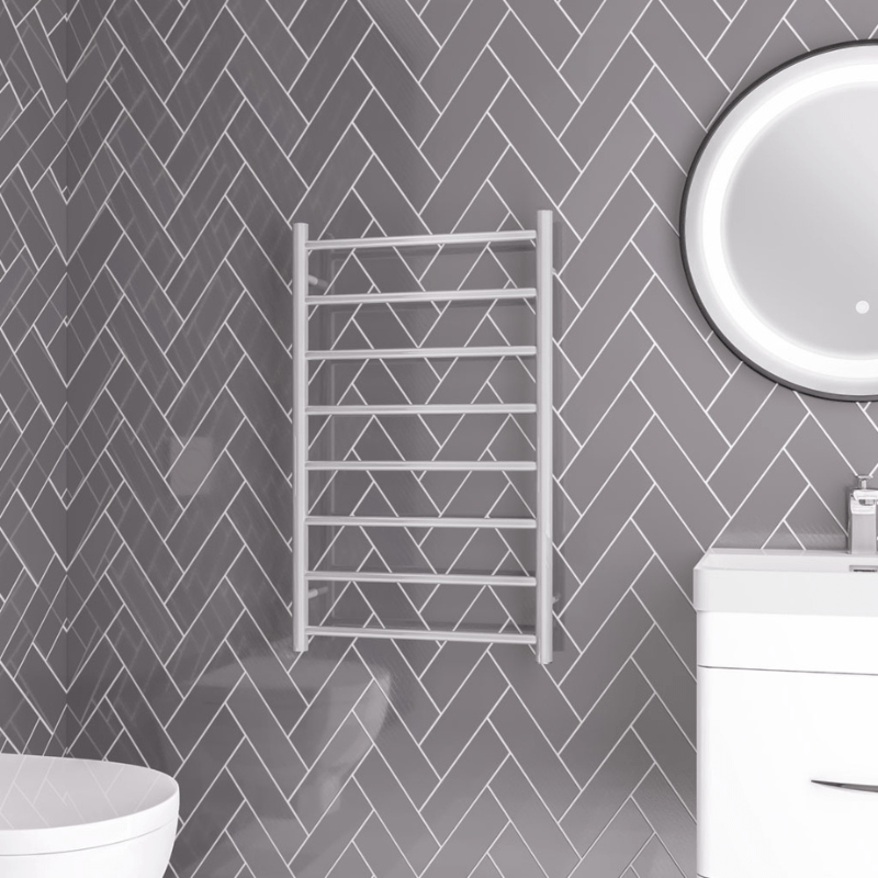 Emsbury Dry Element Towel Rail 800 x 500 Polished Stainless Steel