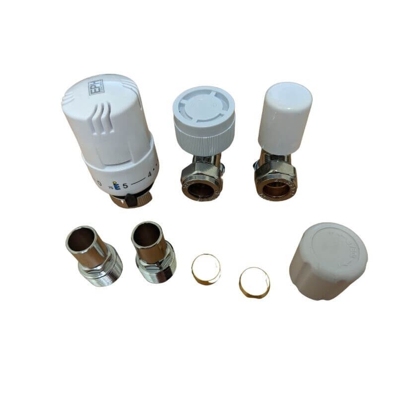 EPH 1/2" TRV with Lockshield for Copper / Qualpex Pipe (Thermostatic Radiator Valves)