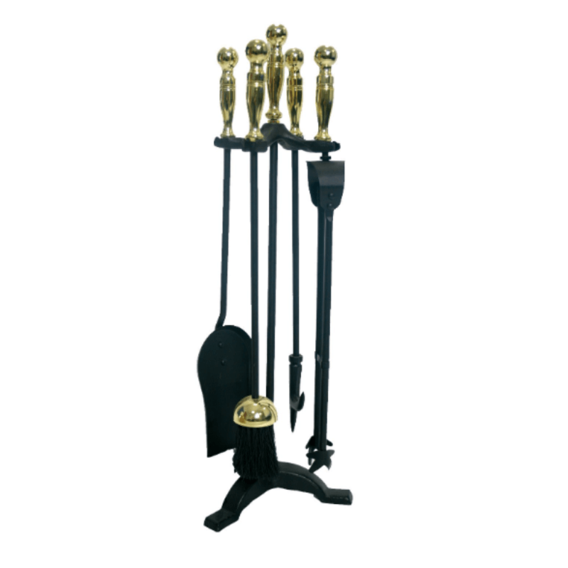 Fireside Companion Set 5 Piece Black/Brass