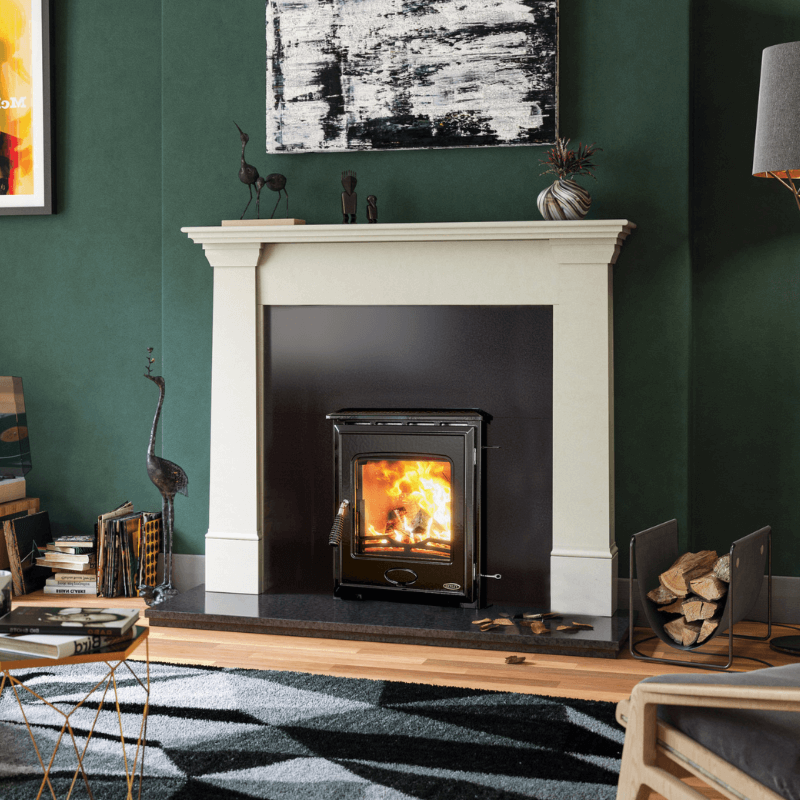 Kildare Fireplace Package Deal – 54” Fireplace, Hearth & Insert Stove