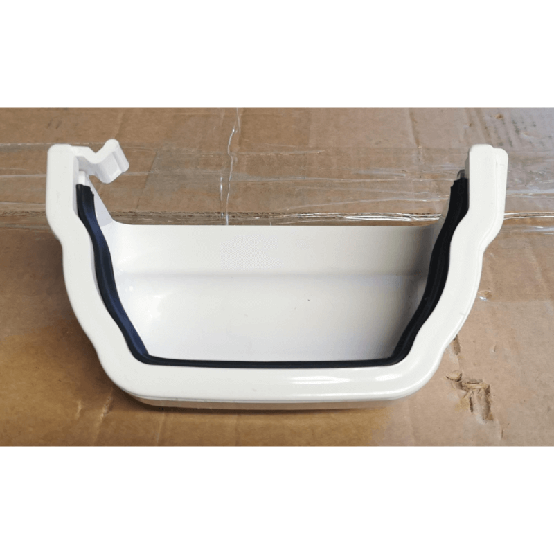 Krown Ogee Gutter White External Stopend