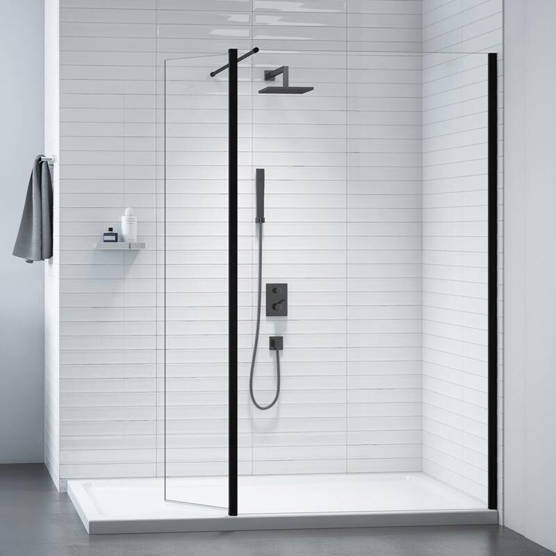 Merlyn Black Swivel Shower Wall Panel | 300mm