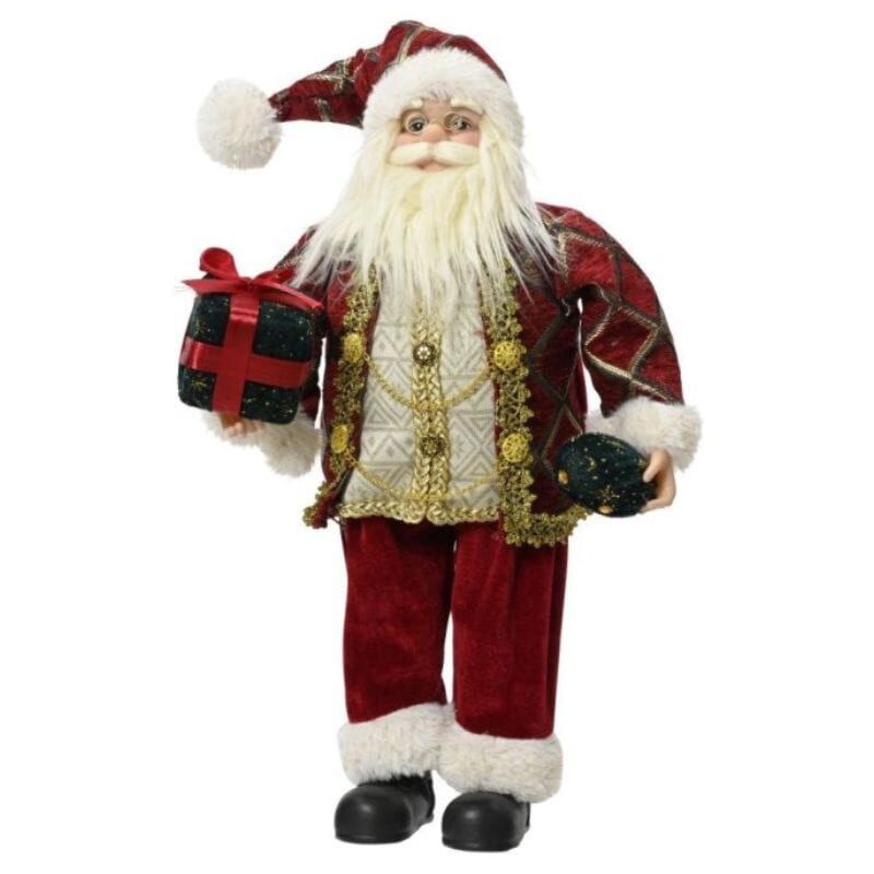 Santa Decoration 60cm - Dark red & plush