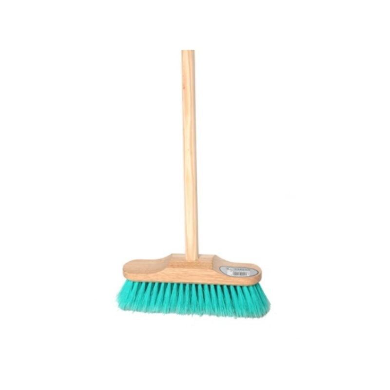 Soft Synthetic Sweeping Brush With Wooden Handle- 10 inches