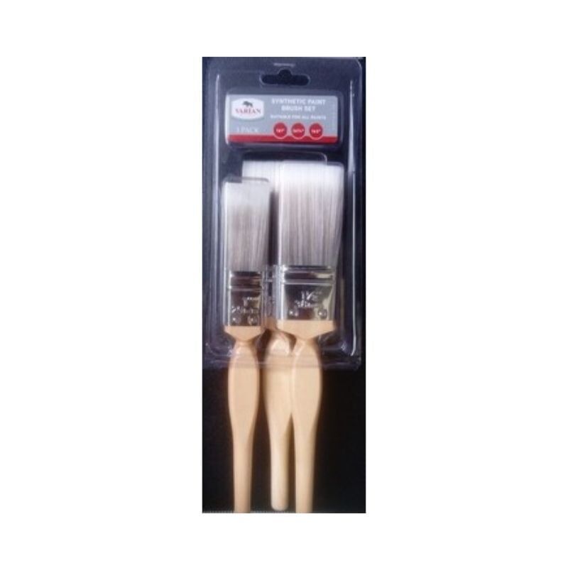 Synthetic Paint Brush Set - 3 Pack