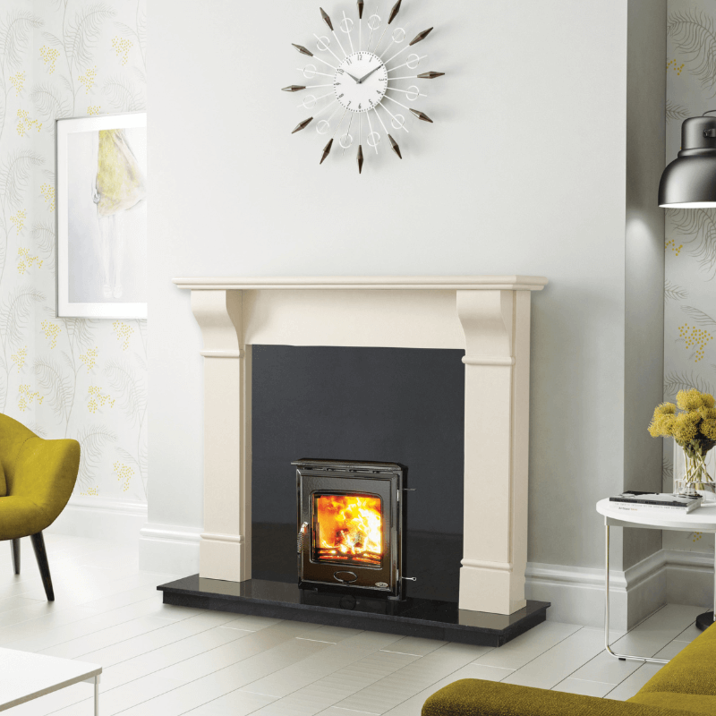 Tara Fireplace Package Deal – 54” Fireplace, Hearth & Insert Stove