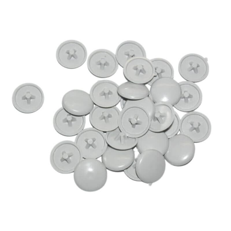 White Stick On Screw Caps Pack of 100
