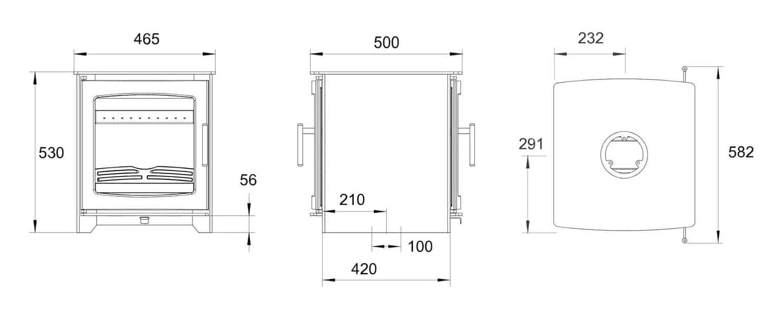 Hampshire stove dimensions