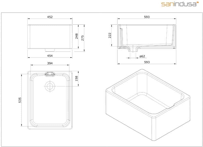 Belfast Sink single bowl dimensions